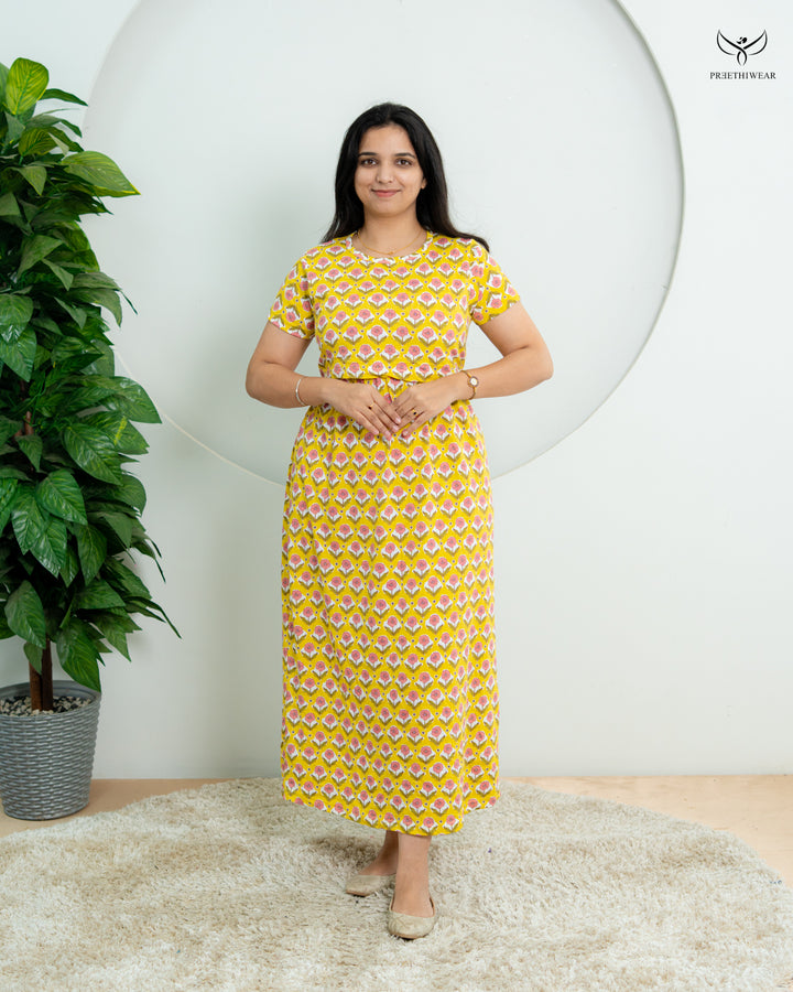 Divra1  SoftCotton Full Length Maternity Loungewear