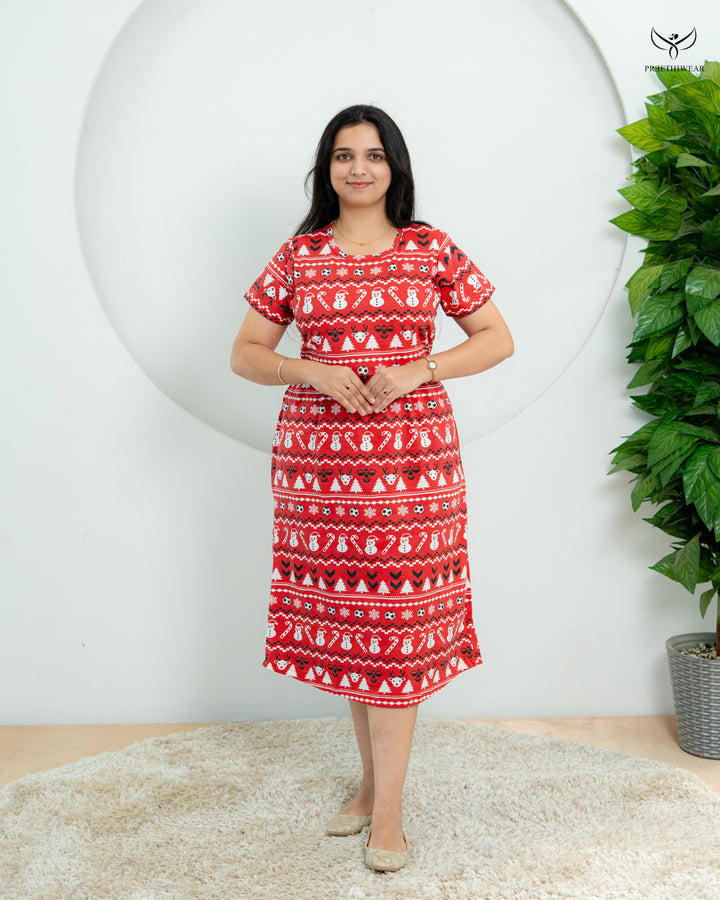 Apeksha  SoftCotton Calf Length Maternity Loungewear