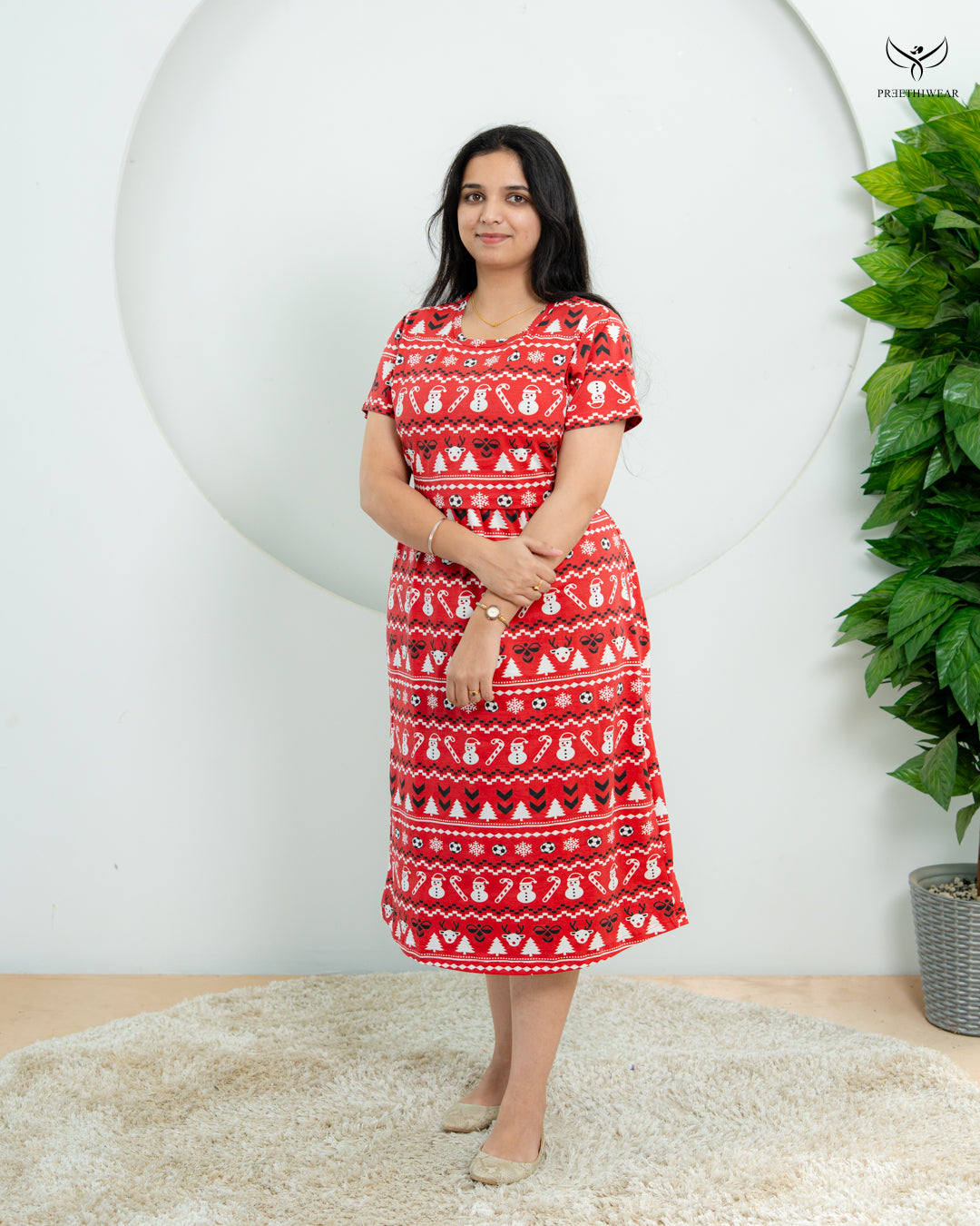 Apeksha  SoftCotton Calf Length Maternity Loungewear