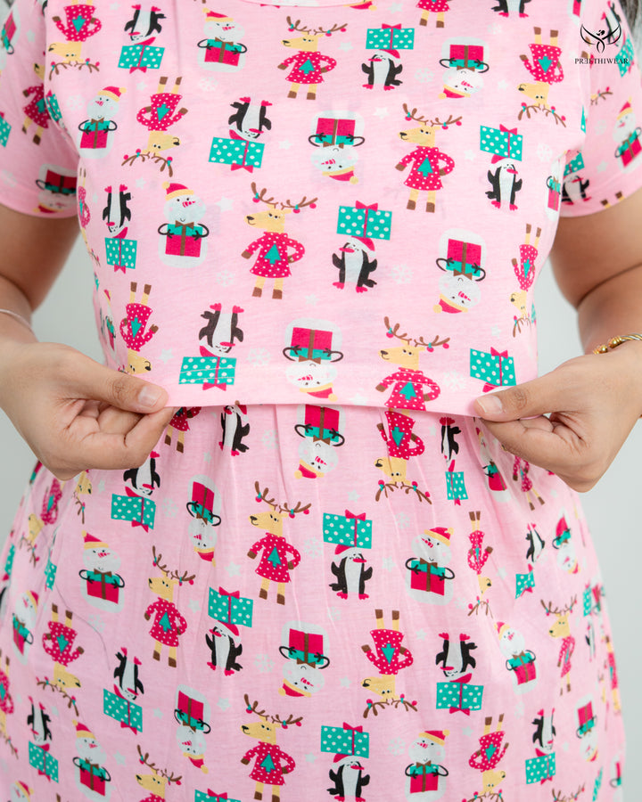 Chaithra  SoftCotton Calf Length Maternity Loungewear
