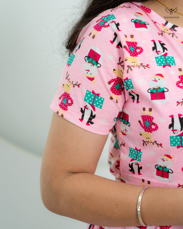 Chaithra  SoftCotton Calf Length Maternity Loungewear