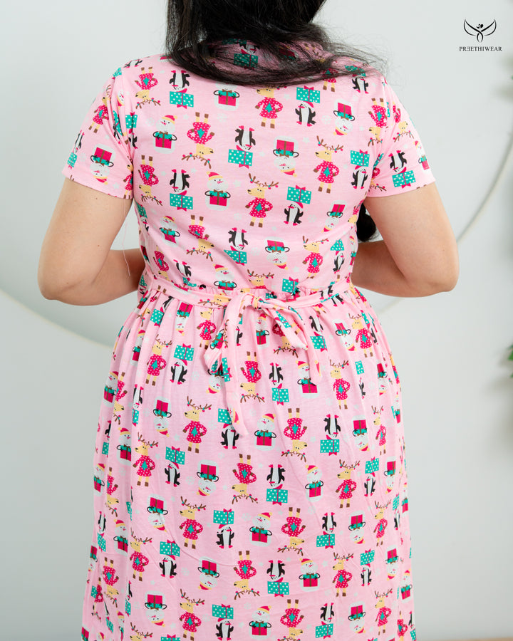 Chaithra  SoftCotton Calf Length Maternity Loungewear