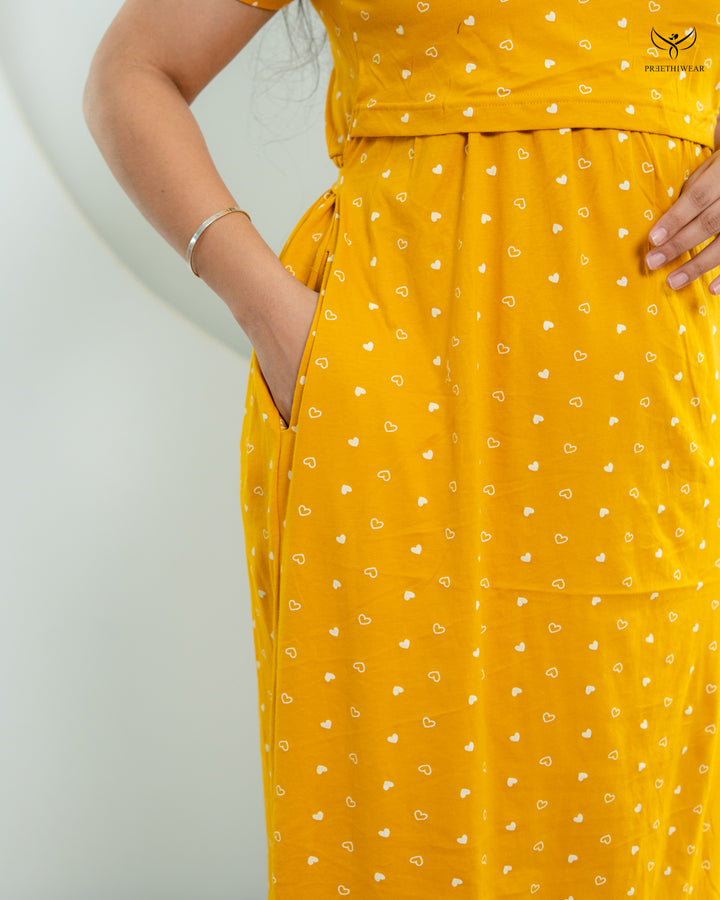 Siyahi1  Soft Cotton Full Length Maternity Loungewear