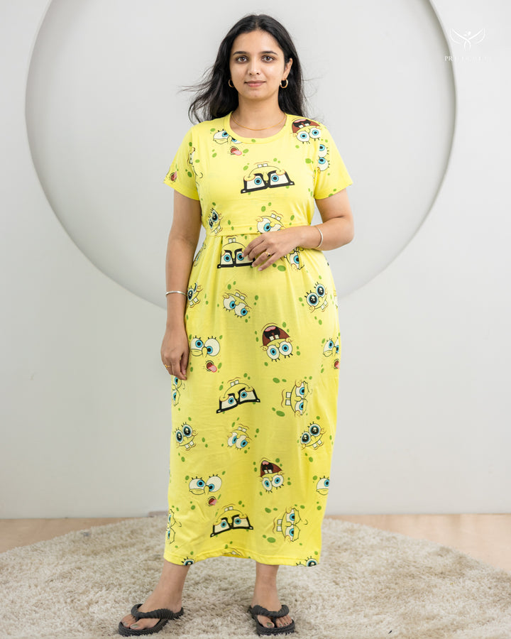 Deepti7  SoftCotton Full Length Maternity Loungewear