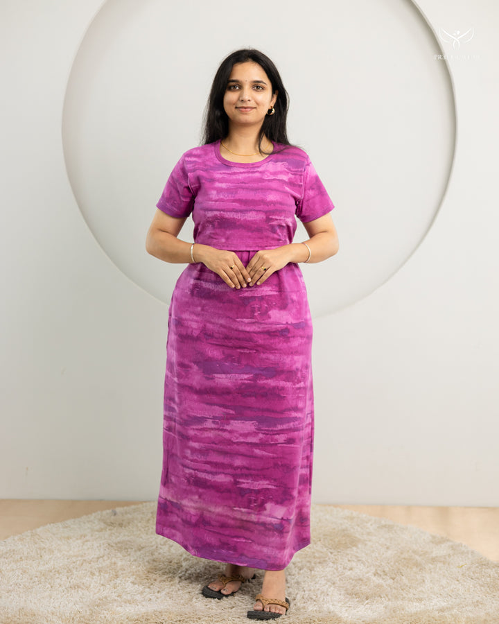 Elara ThickCotton Full Length Maternity Loungewear