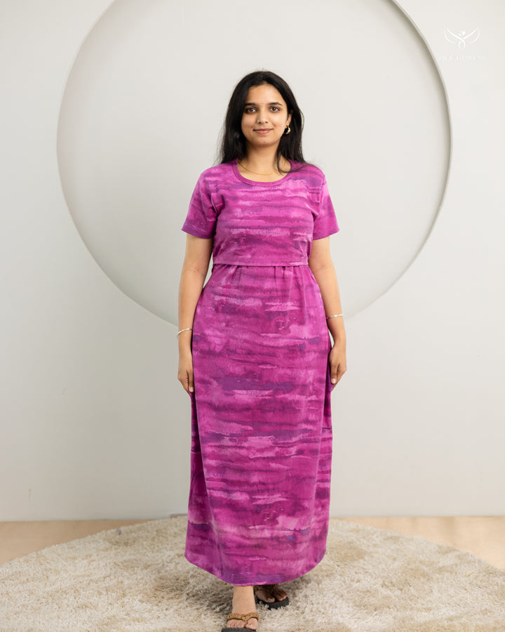 Elara ThickCotton Full Length Maternity Loungewear