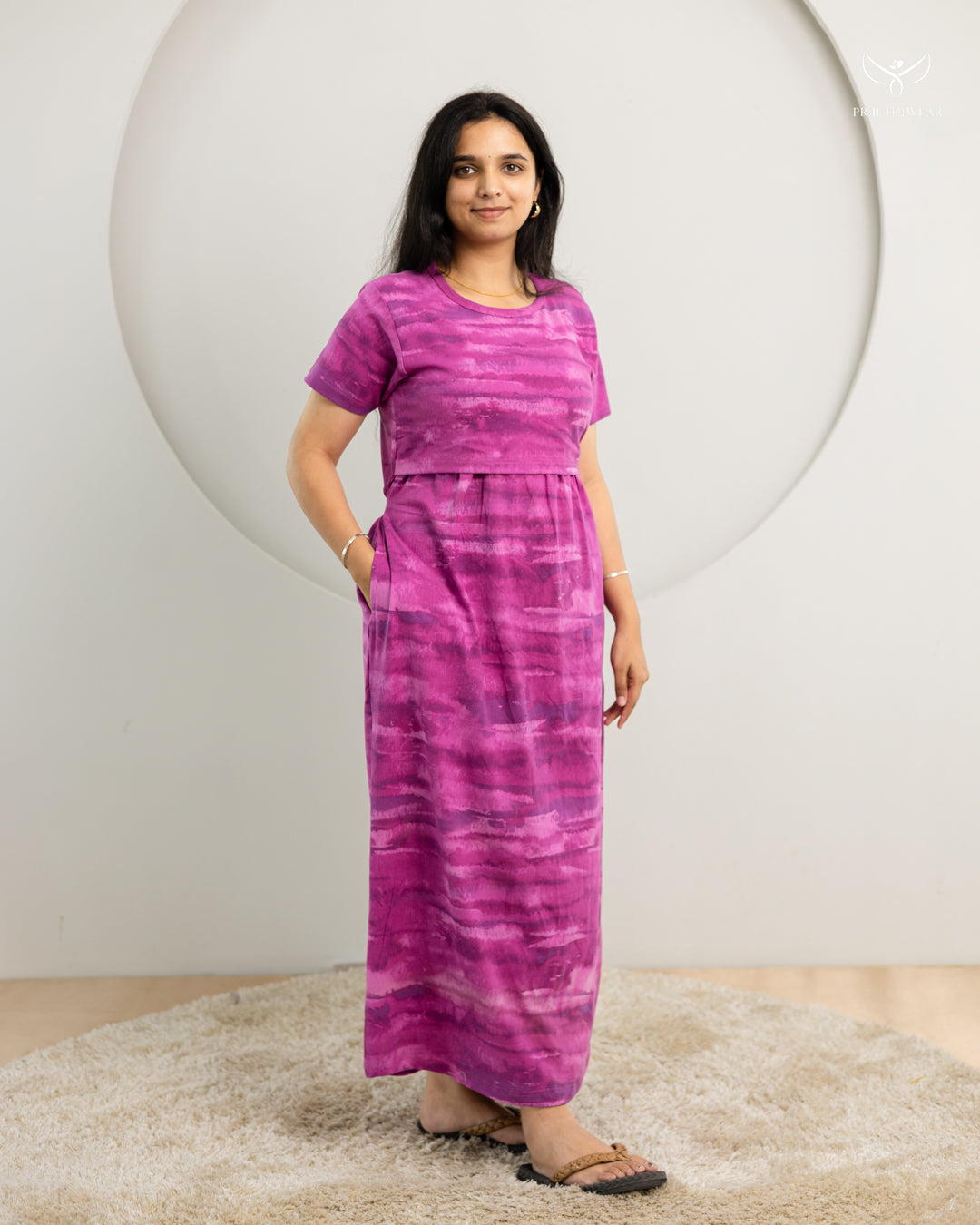 Elara ThickCotton Full Length Maternity Loungewear