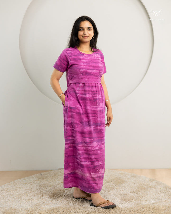 Elara ThickCotton Full Length Maternity Loungewear