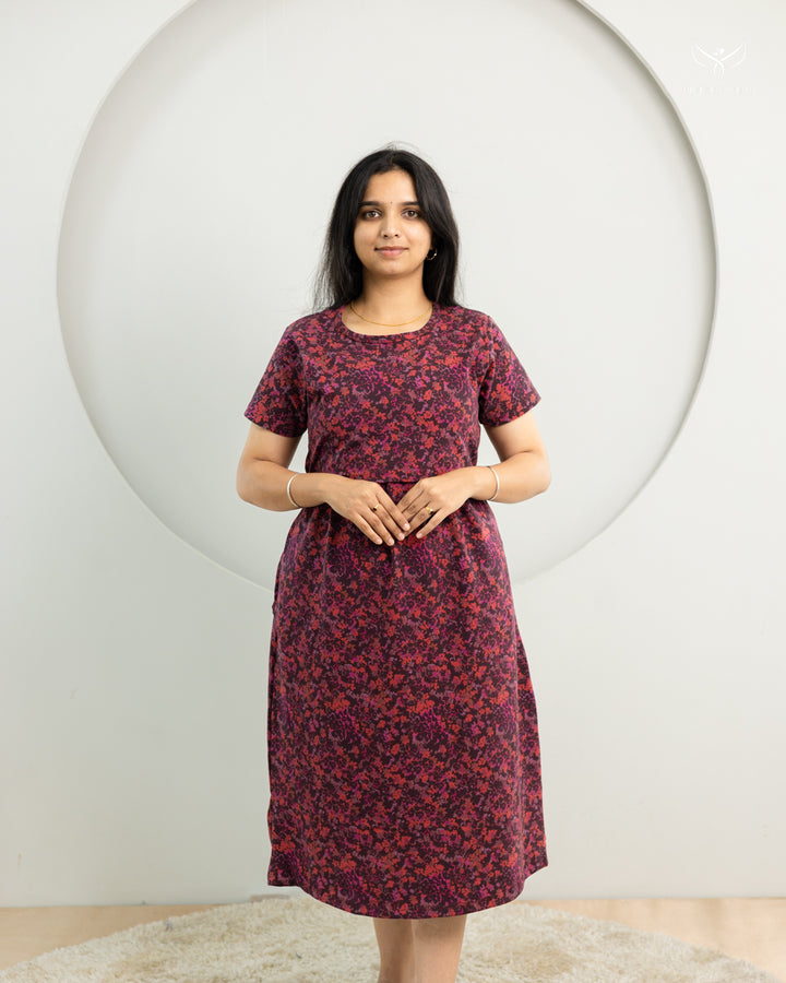 Abila Thick Cotton Calf Length Maternity Loungewear