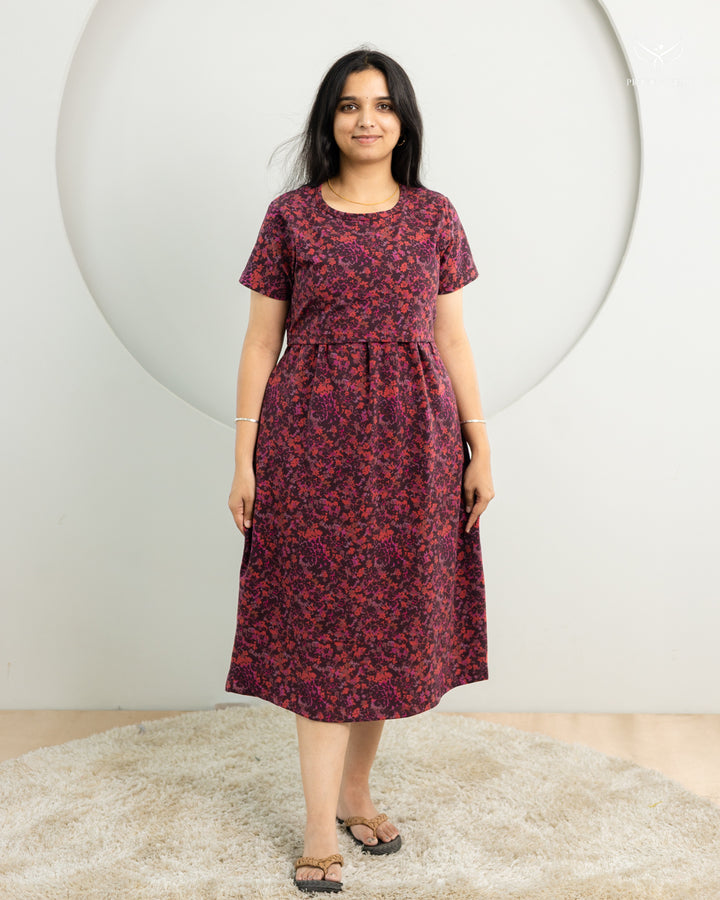 Abila Thick Cotton Calf Length Maternity Loungewear