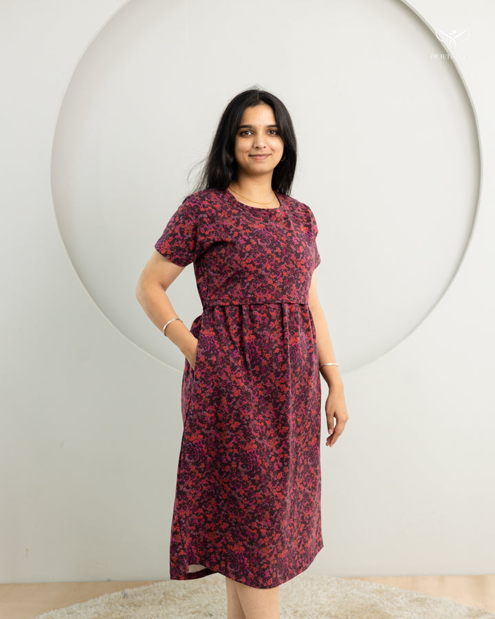 Abila Thick Cotton Calf Length Maternity Loungewear