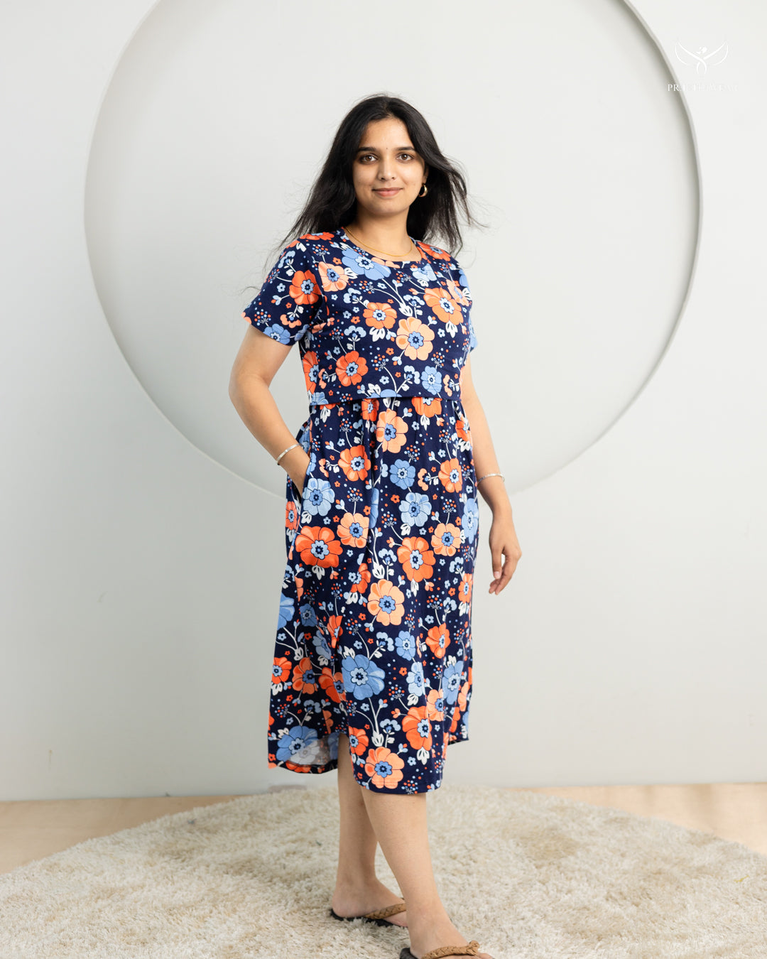 Levina SoftCotton Calf Length Maternity Loungewear