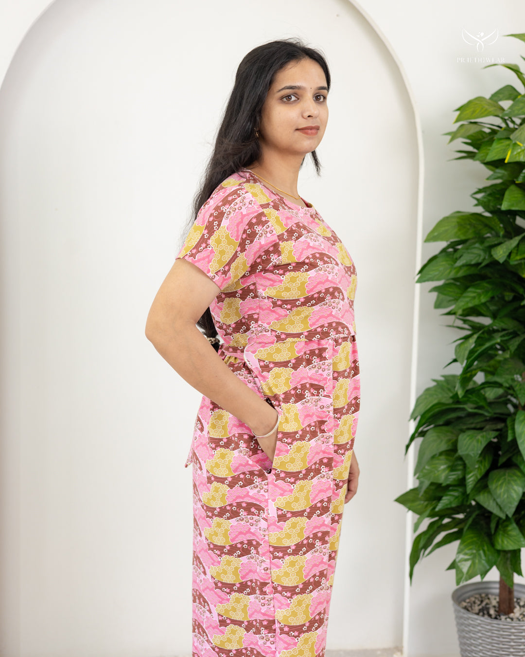 Jeevitha  SoftCotton Full Length Maternity Loungewear