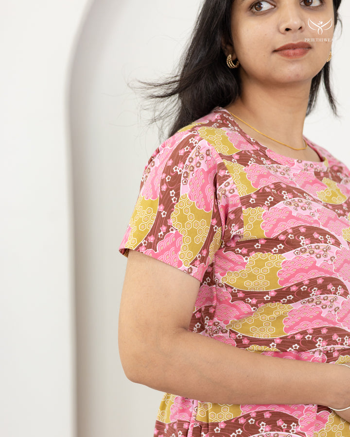 Jeevitha  SoftCotton Full Length Maternity Loungewear