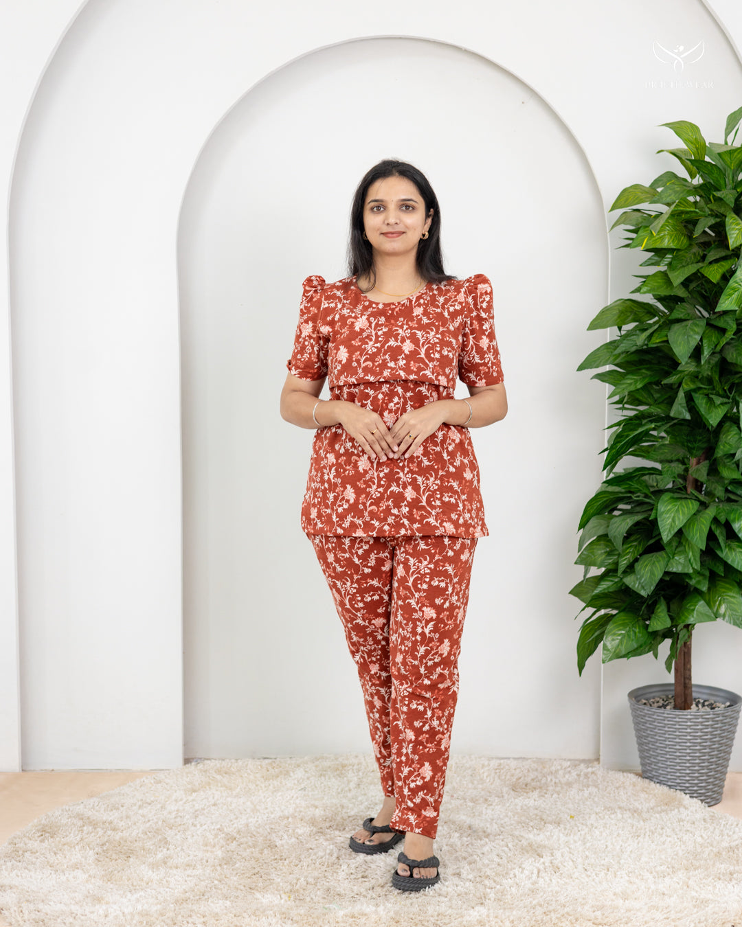 Teji  SoftCotton Maternity Top Pant Set