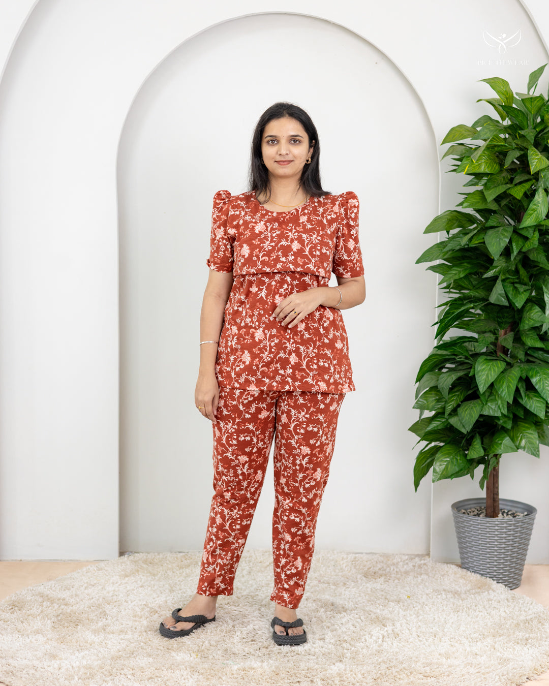 Teji  SoftCotton Maternity Top Pant Set