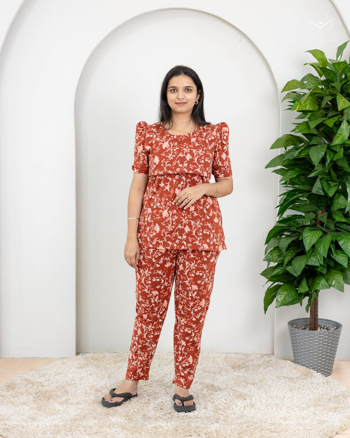 Teji  SoftCotton Maternity Top Pant Set