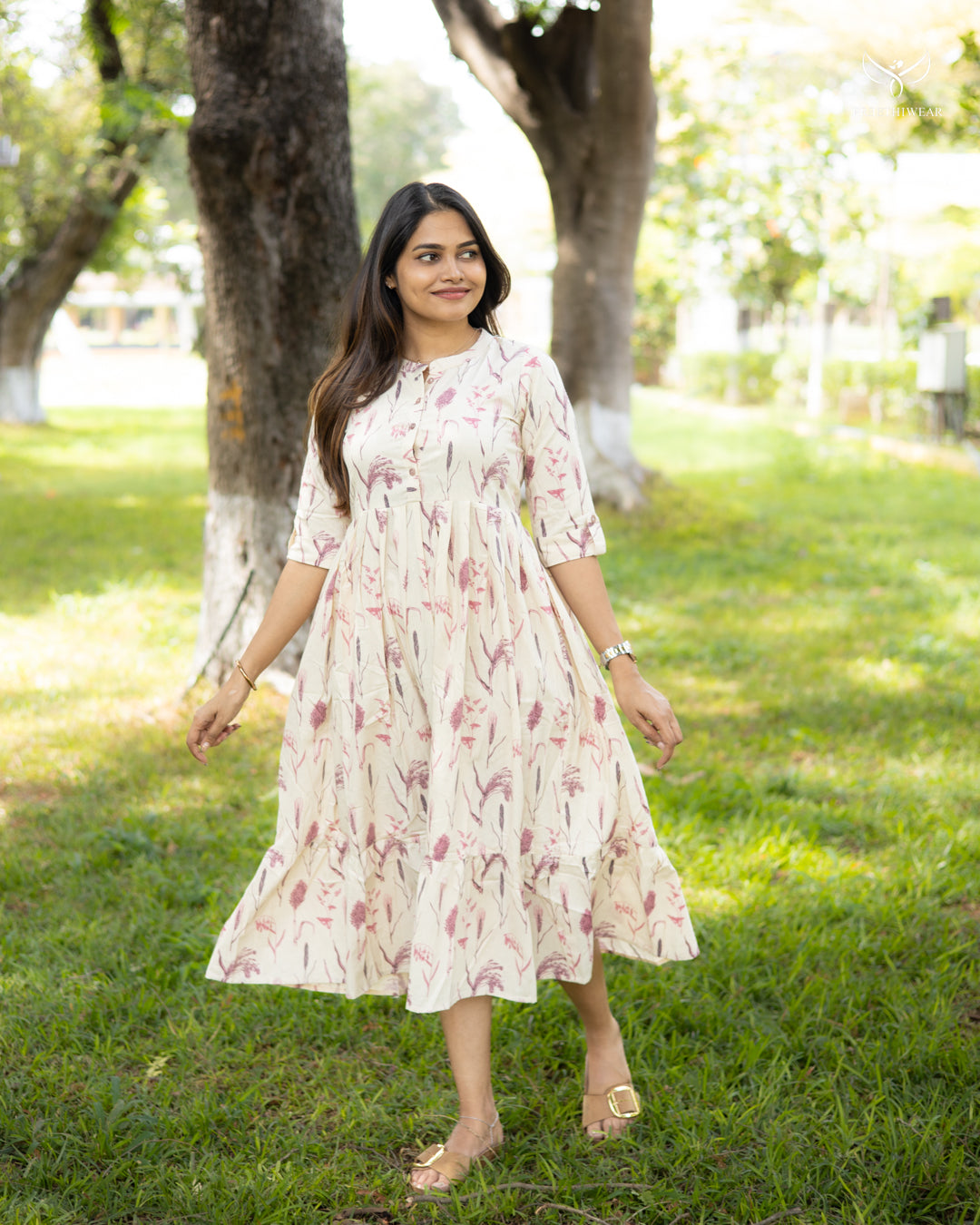 Satya1 Maternity Dress with center Button