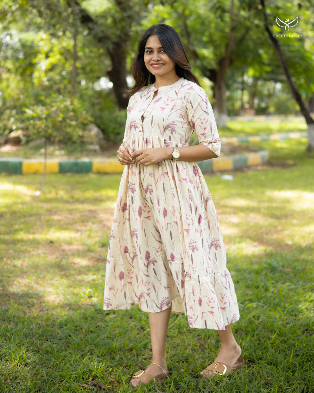 Satya1 Maternity Dress with center Button