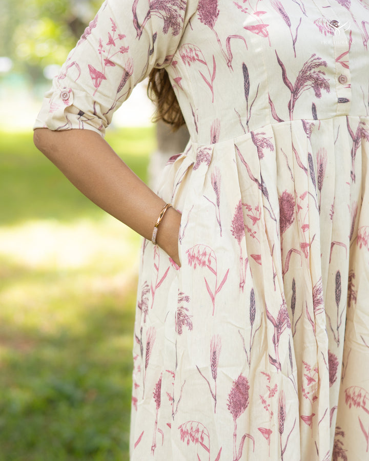 Satya1 Maternity Dress with center Button
