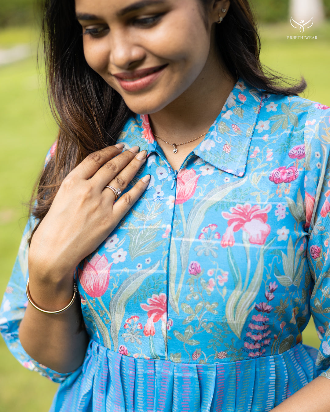 Nithisha Maternity Dress with center Zip