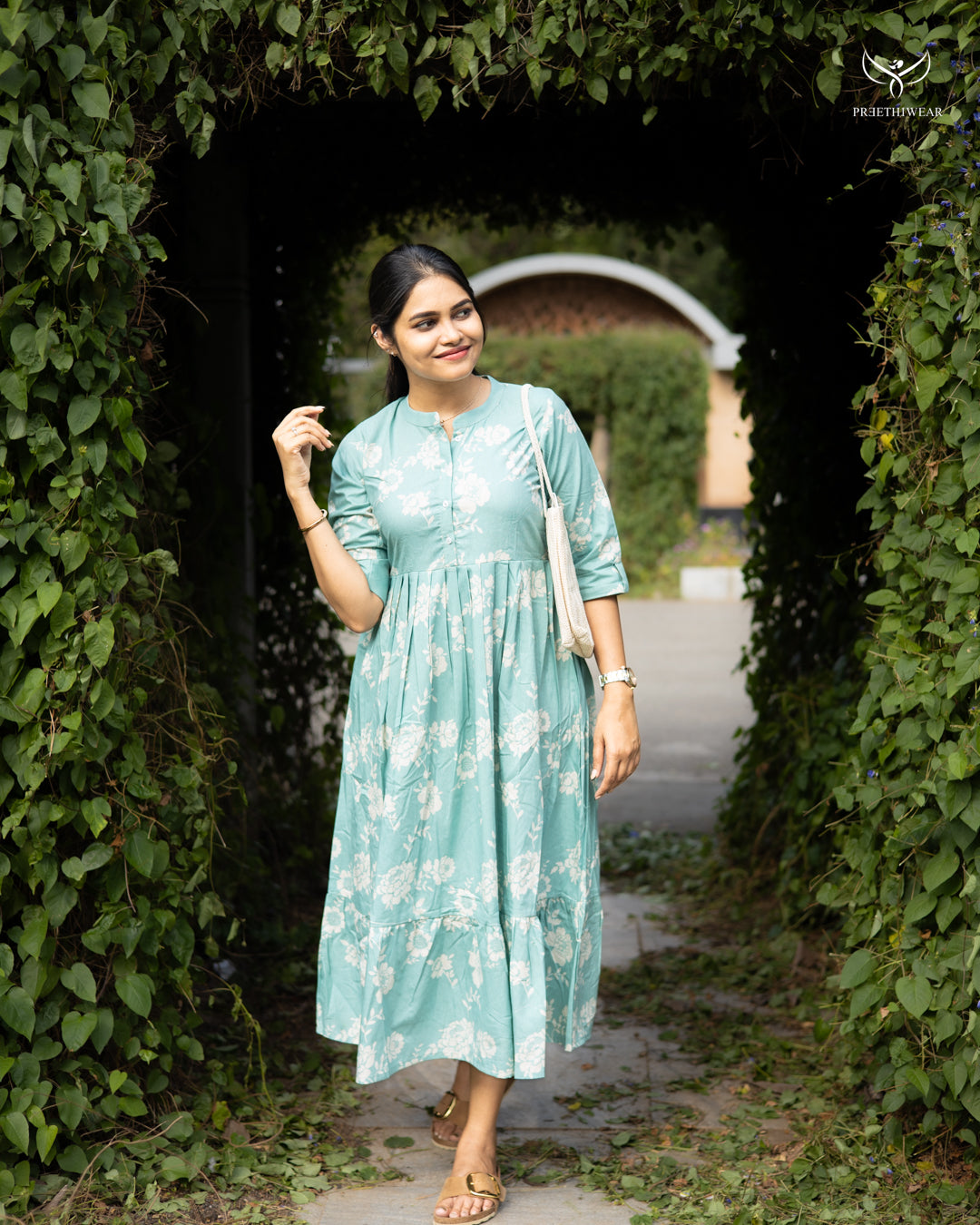 Ajina  Maternity Dress with center Button