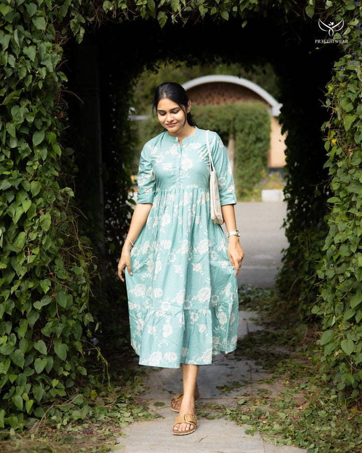 Ajina  Maternity Dress with center Button