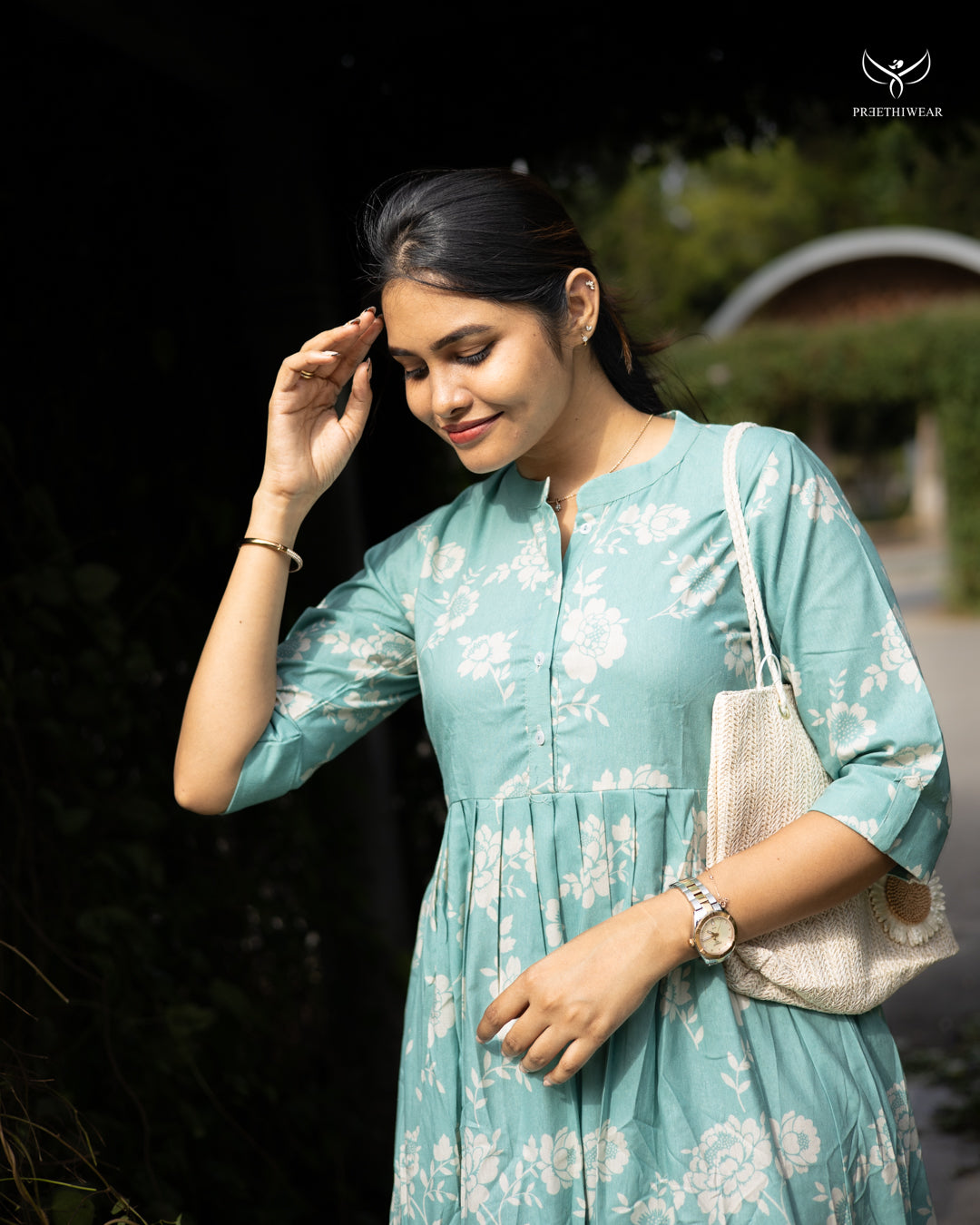 Ajina  Maternity Dress with center Button