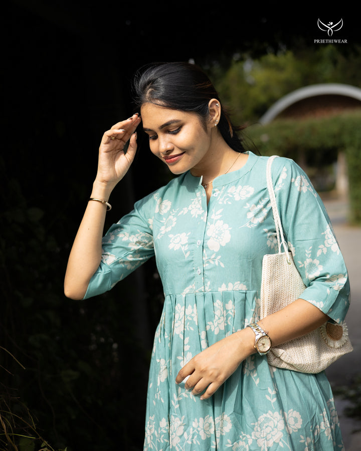 Ajina  Maternity Dress with center Button