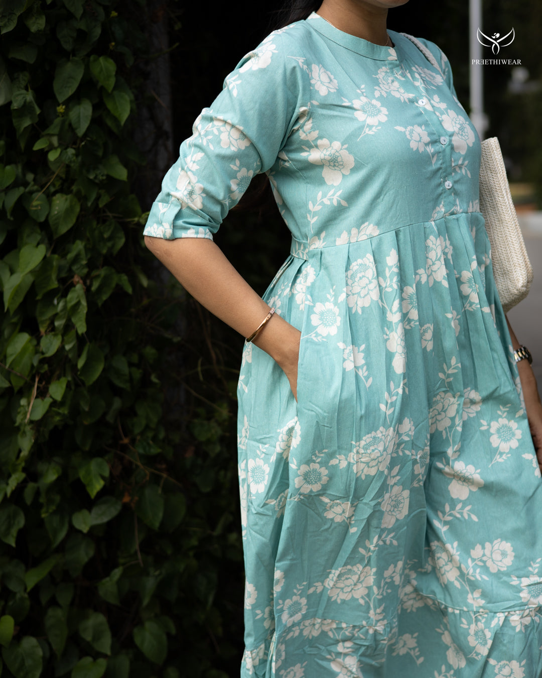 Ajina  Maternity Dress with center Button