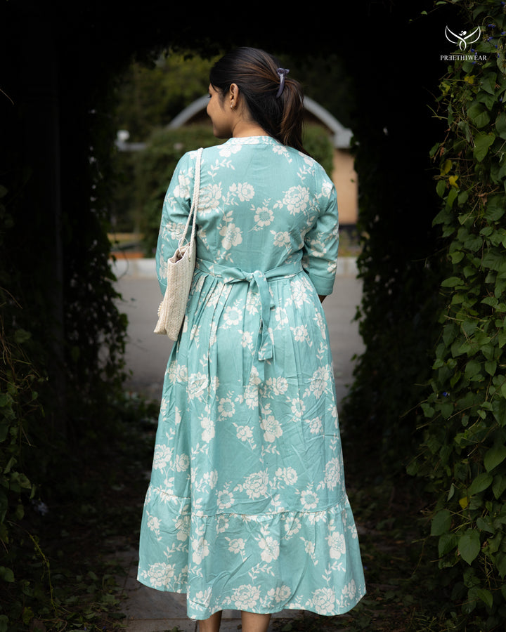 Ajina  Maternity Dress with center Button