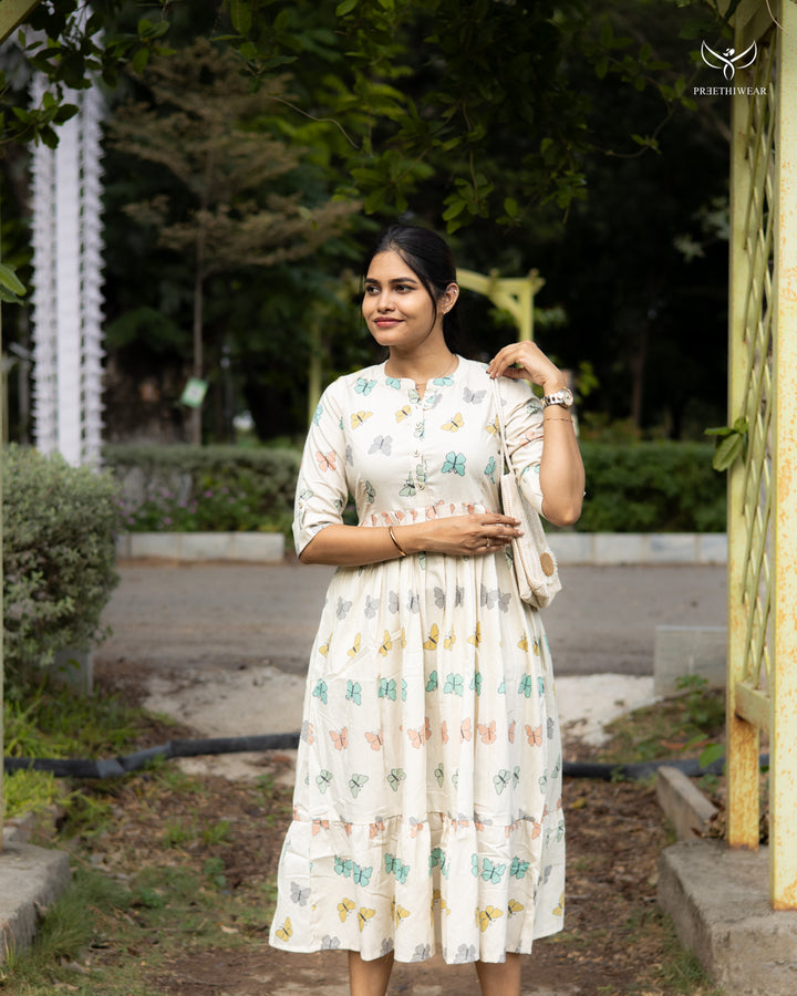 Rubini1 Maternity Dress with center Button