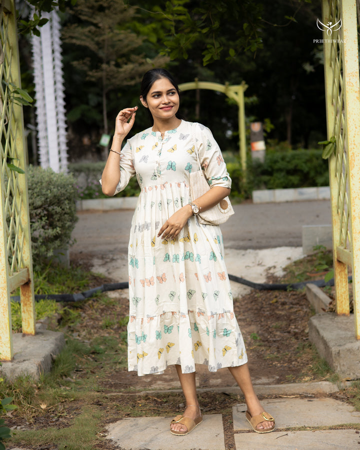 Rubini1 Maternity Dress with center Button