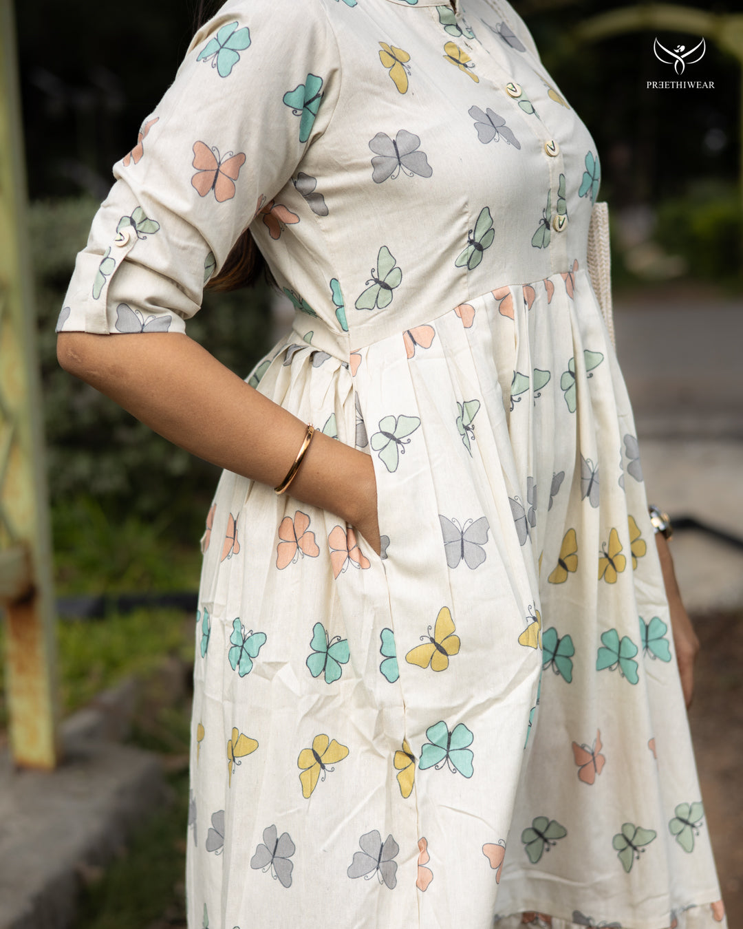 Rubini1 Maternity Dress with center Button