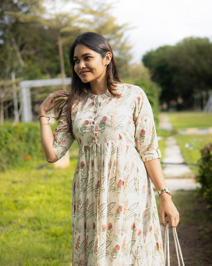 Indira Maternity Dress with center Button