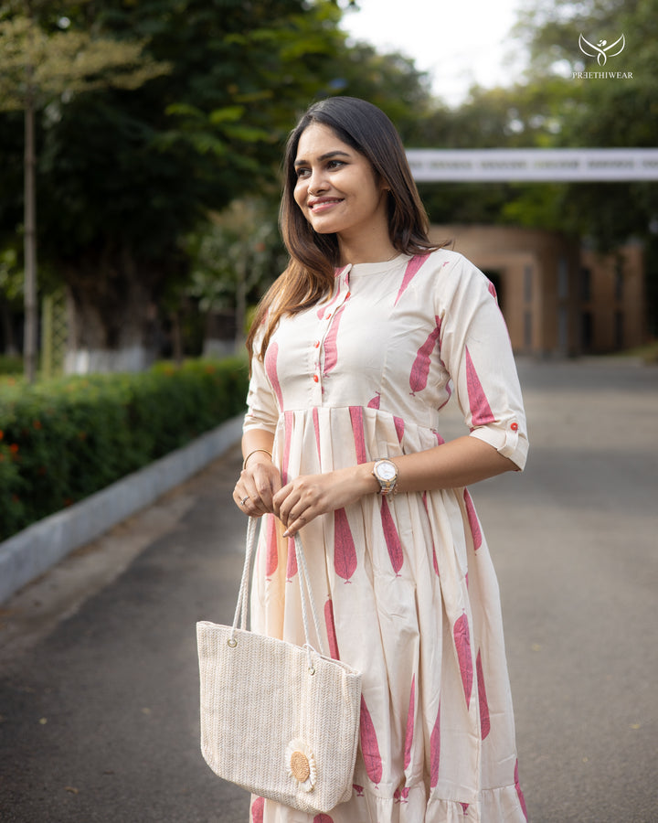 Monika1 Maternity Dress with center Button