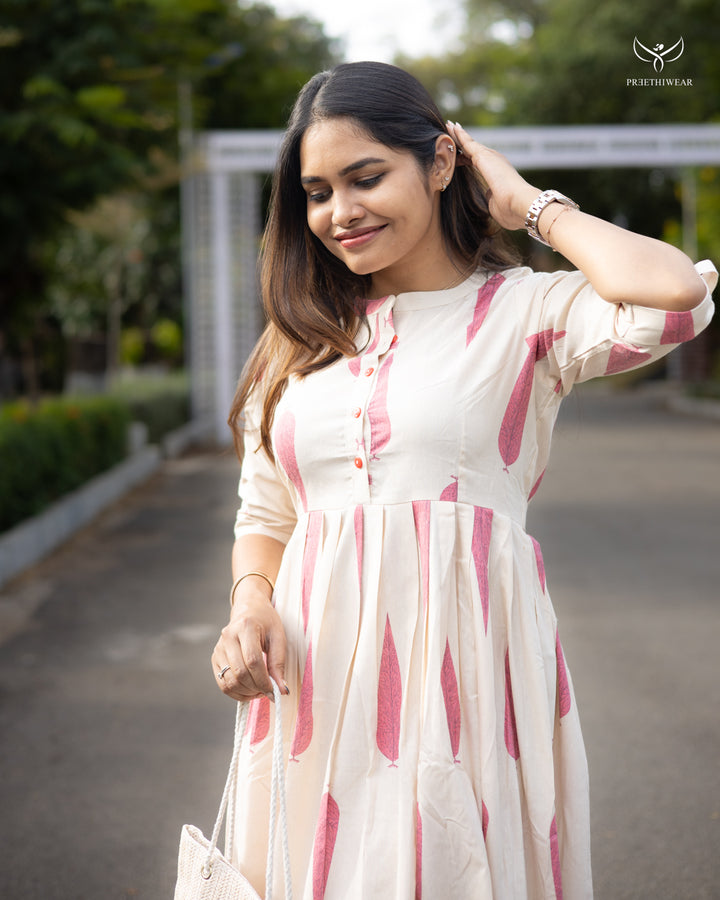 Monika1 Maternity Dress with center Button