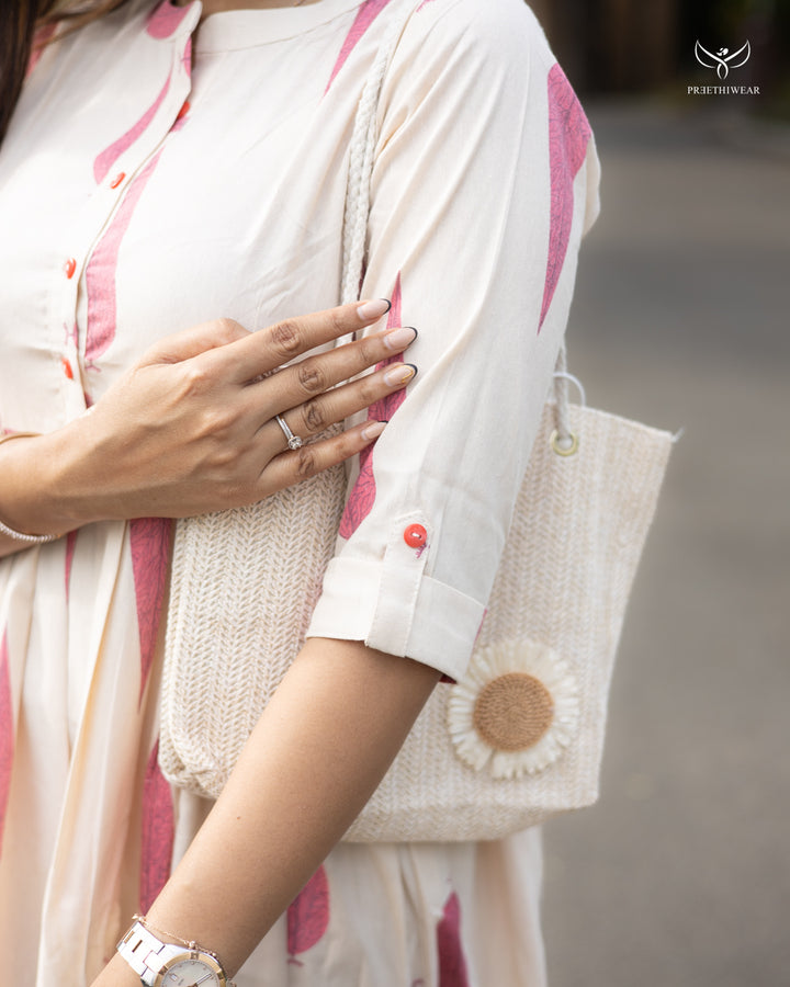 Monika1 Maternity Dress with center Button