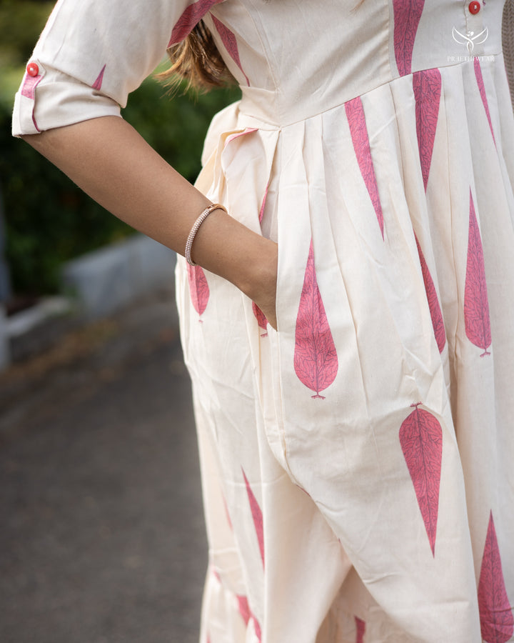 Monika1 Maternity Dress with center Button