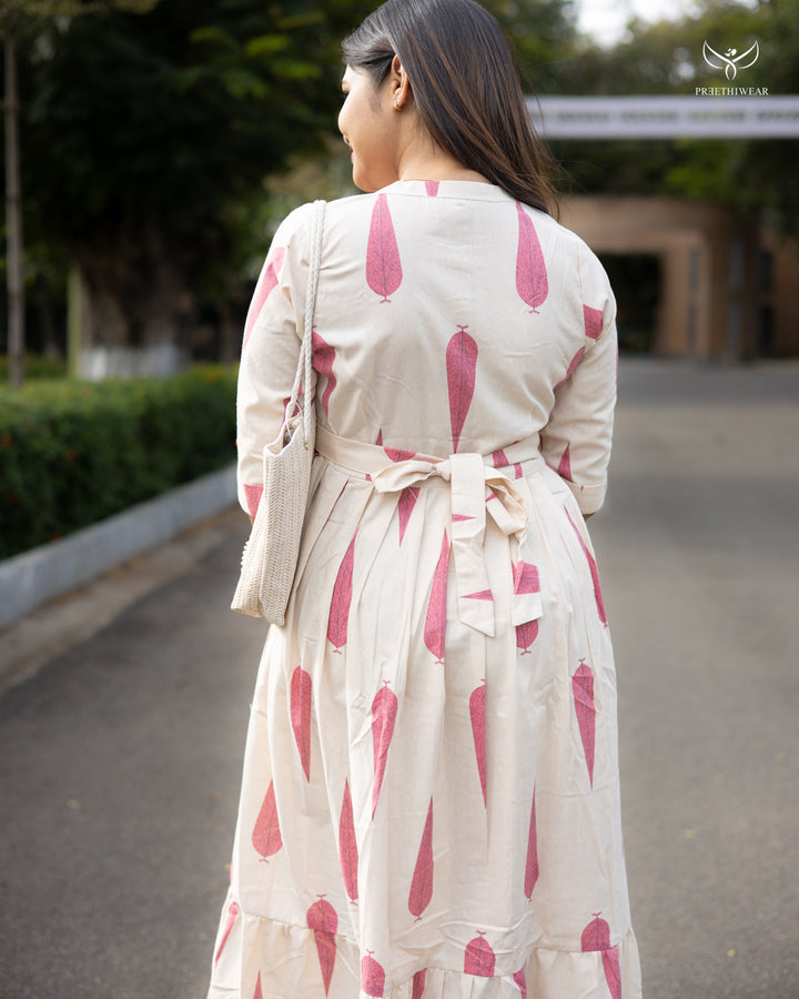 Monika1 Maternity Dress with center Button