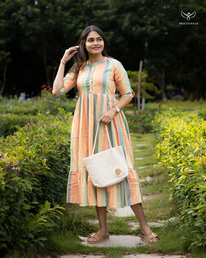 Viju Maternity Dress with center Button