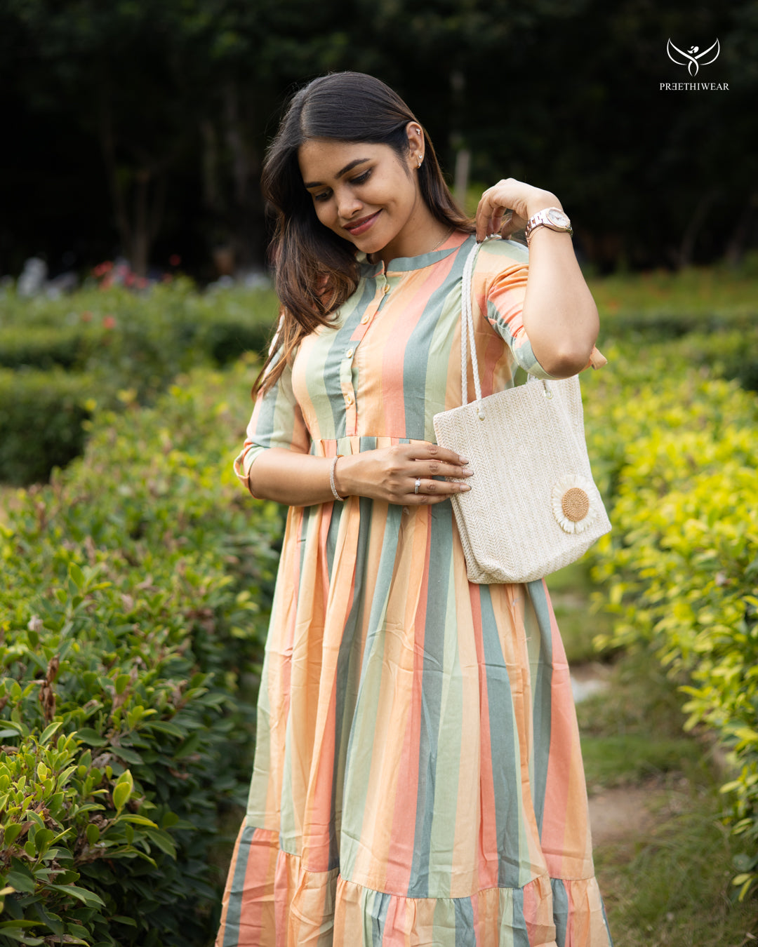 Viju Maternity Dress with center Button