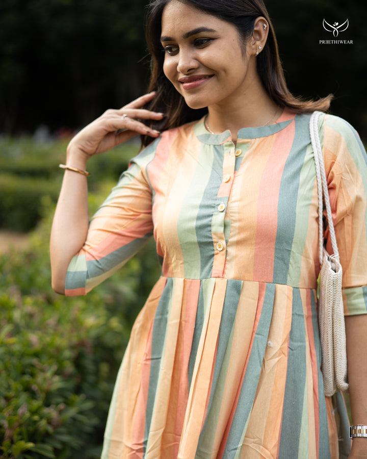 Viju Maternity Dress with center Button