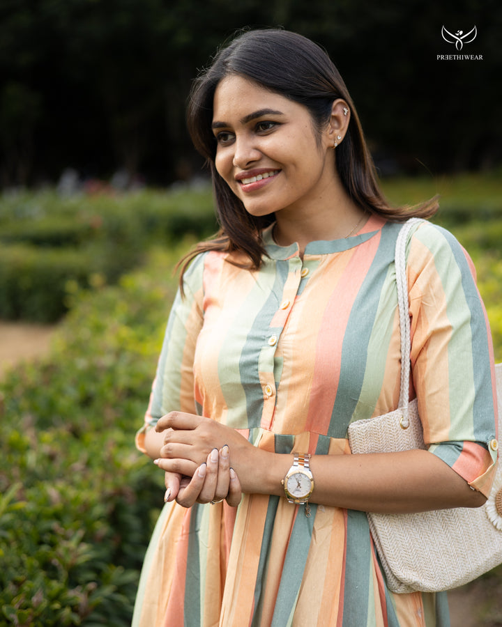 Viju Maternity Dress with center Button