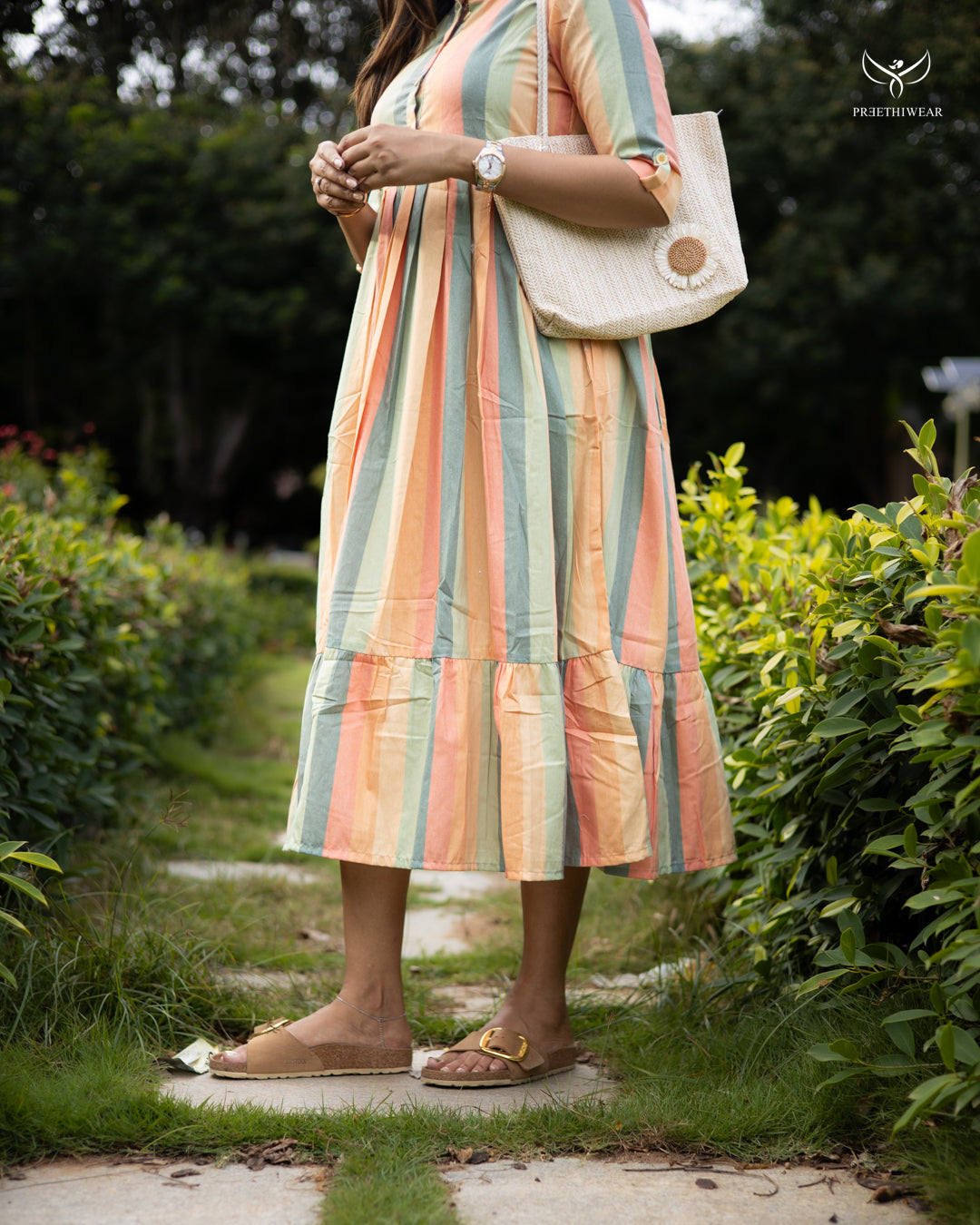 Viju Maternity Dress with center Button
