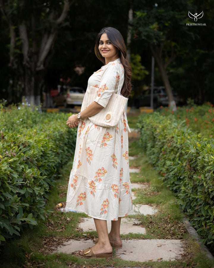 Deepi Maternity Dress with center Button