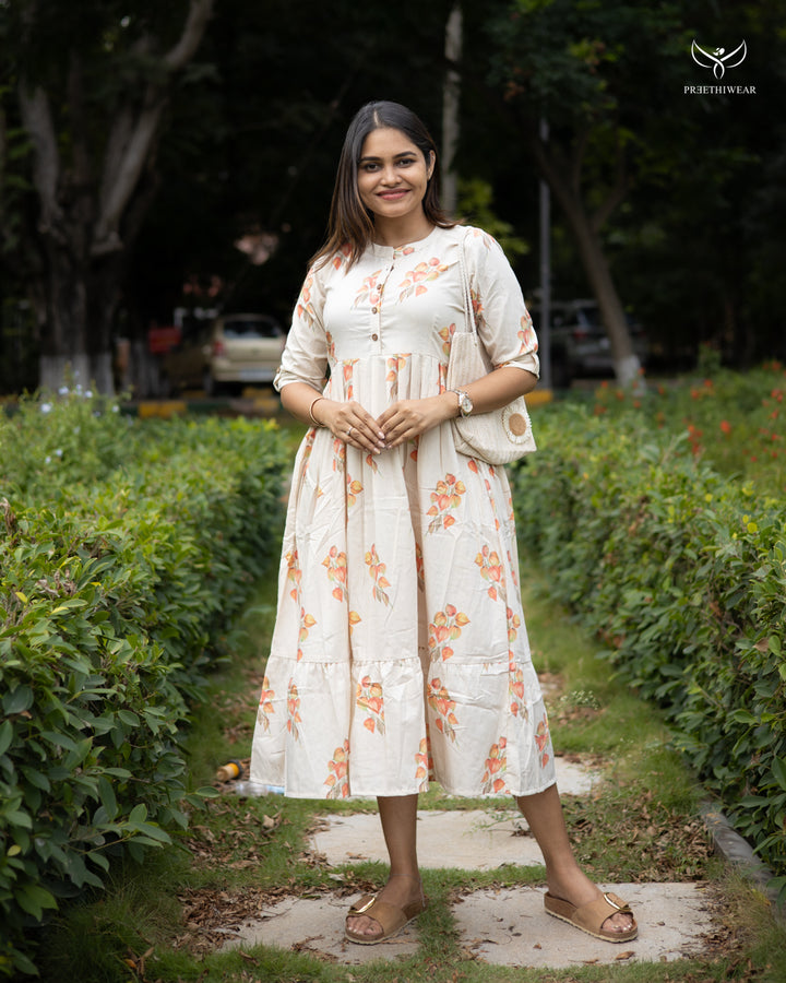 Deepi Maternity Dress with center Button