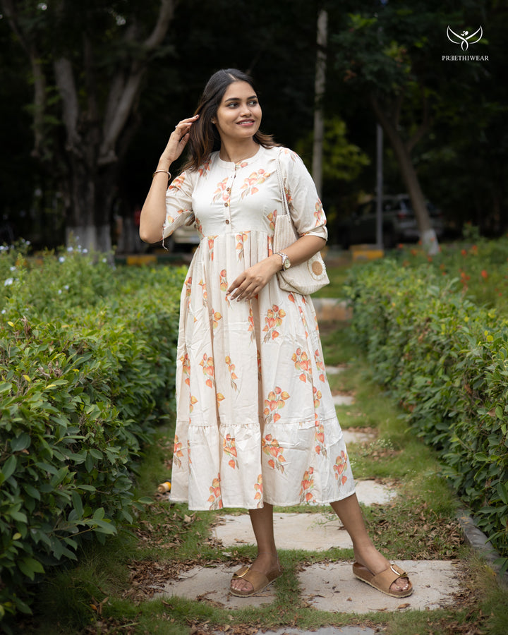 Deepi Maternity Dress with center Button