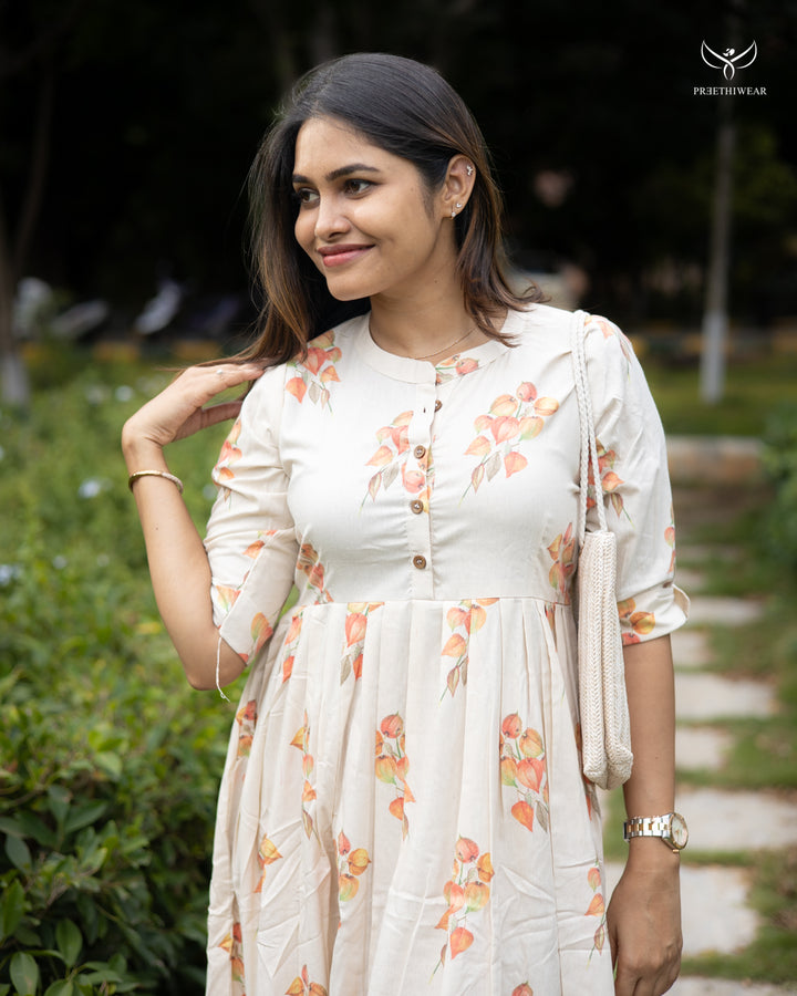 Deepi Maternity Dress with center Button