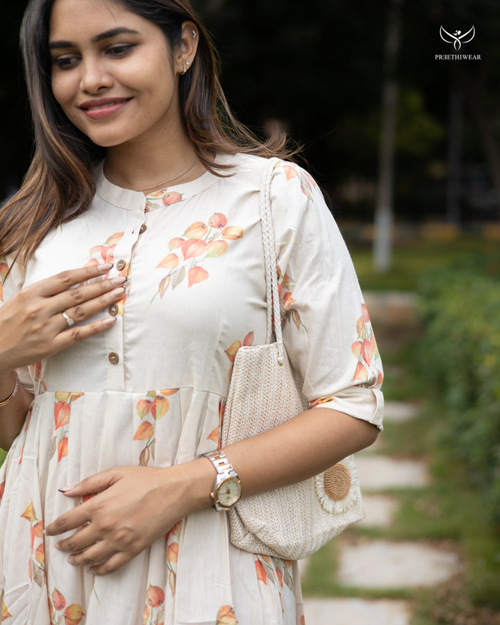 Deepi Maternity Dress with center Button